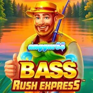 Tampilan visual permainan slot Bass Rush Express dengan tema memancing